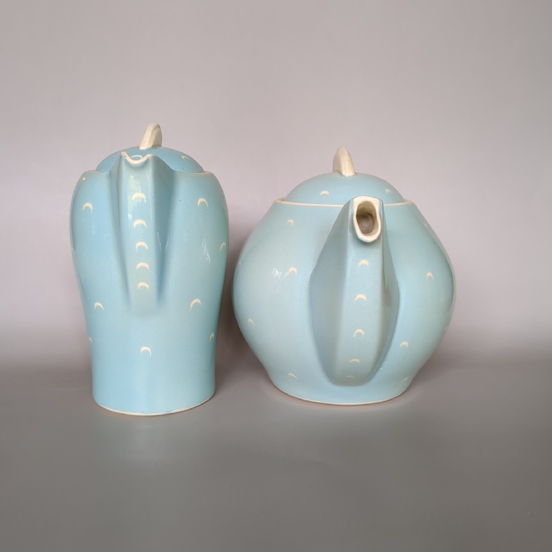 スージークーパーク クレッセント ターコイズ ブルー ティーセット 三日月