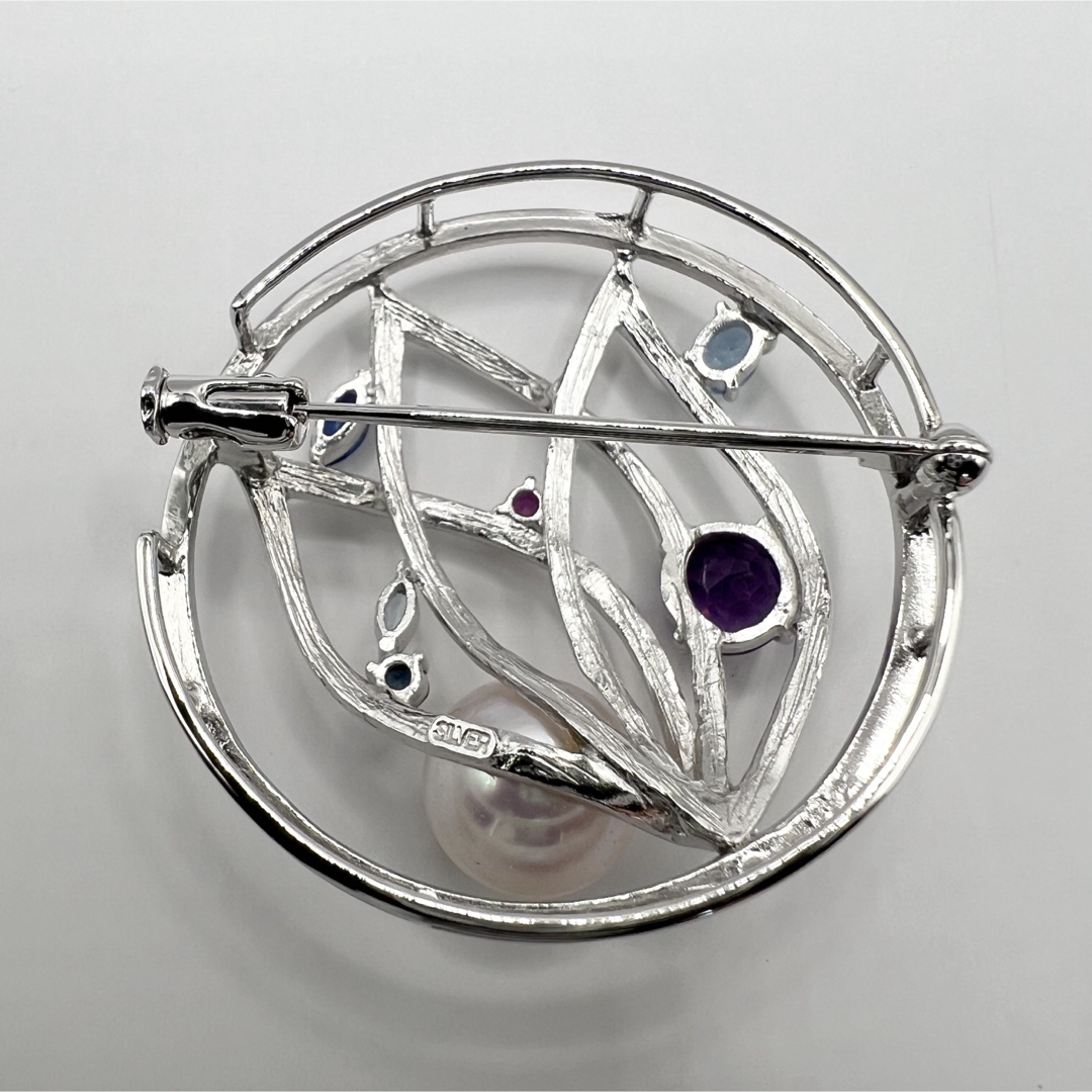 本真珠アコヤ真珠 ブローチ9mm シルバー 天然石 イソワパール