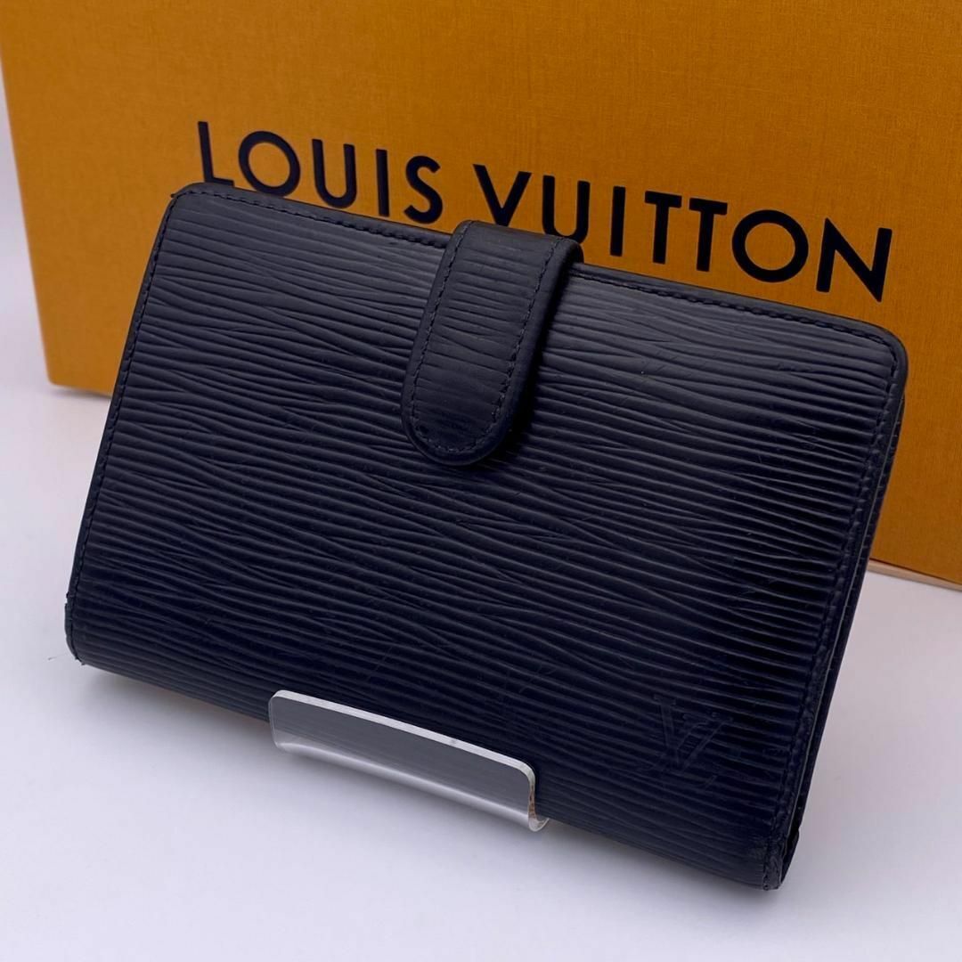 ルイヴィトン エピ ポルトフォイユ ヴィエノワ 二つ折り がま口 黒