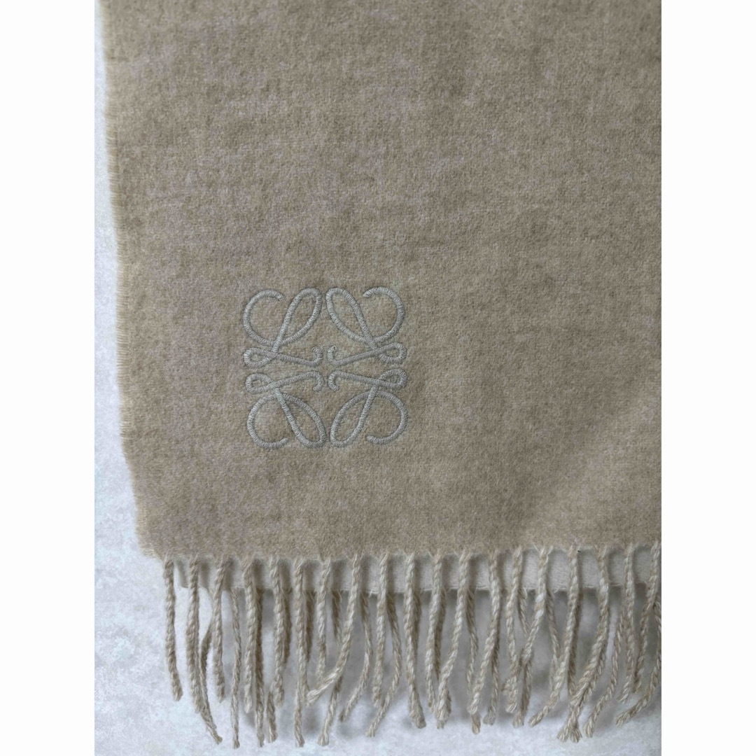 LOEWE - 【新品】 ロエベ LOEWE ベージュ ウールマフラー フリンジ付き