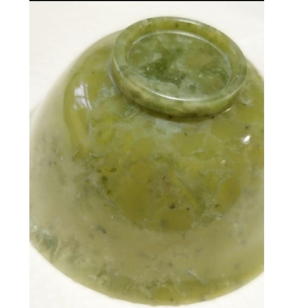希少 碧玉 茶碗 翠玉 抹茶碗 飯碗 天然石翡翠のくり抜きだから高価です