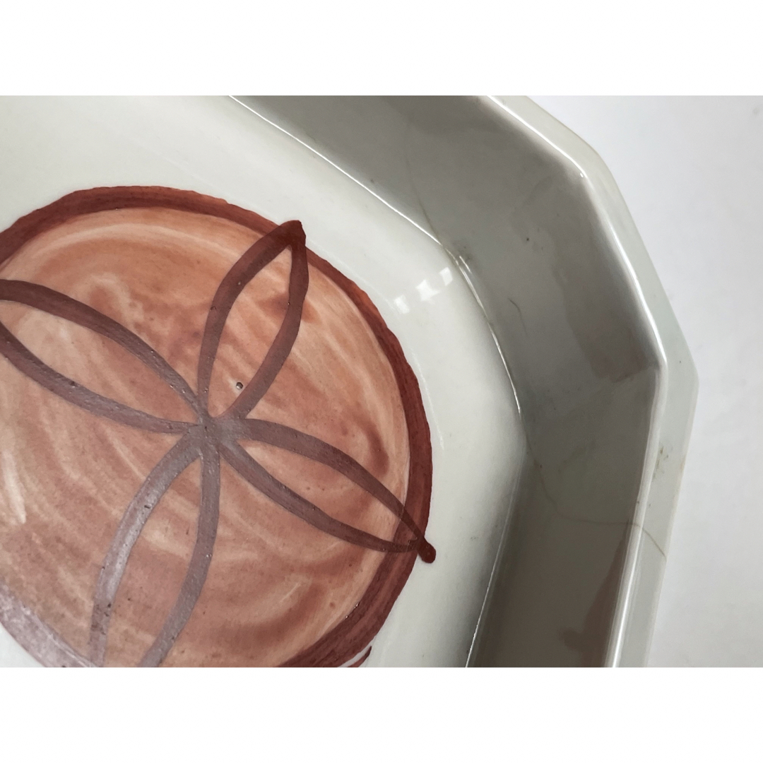 2陶芸家 上田恒二 木野皿山 赤絵 角皿 折敷 盆 民藝 船木