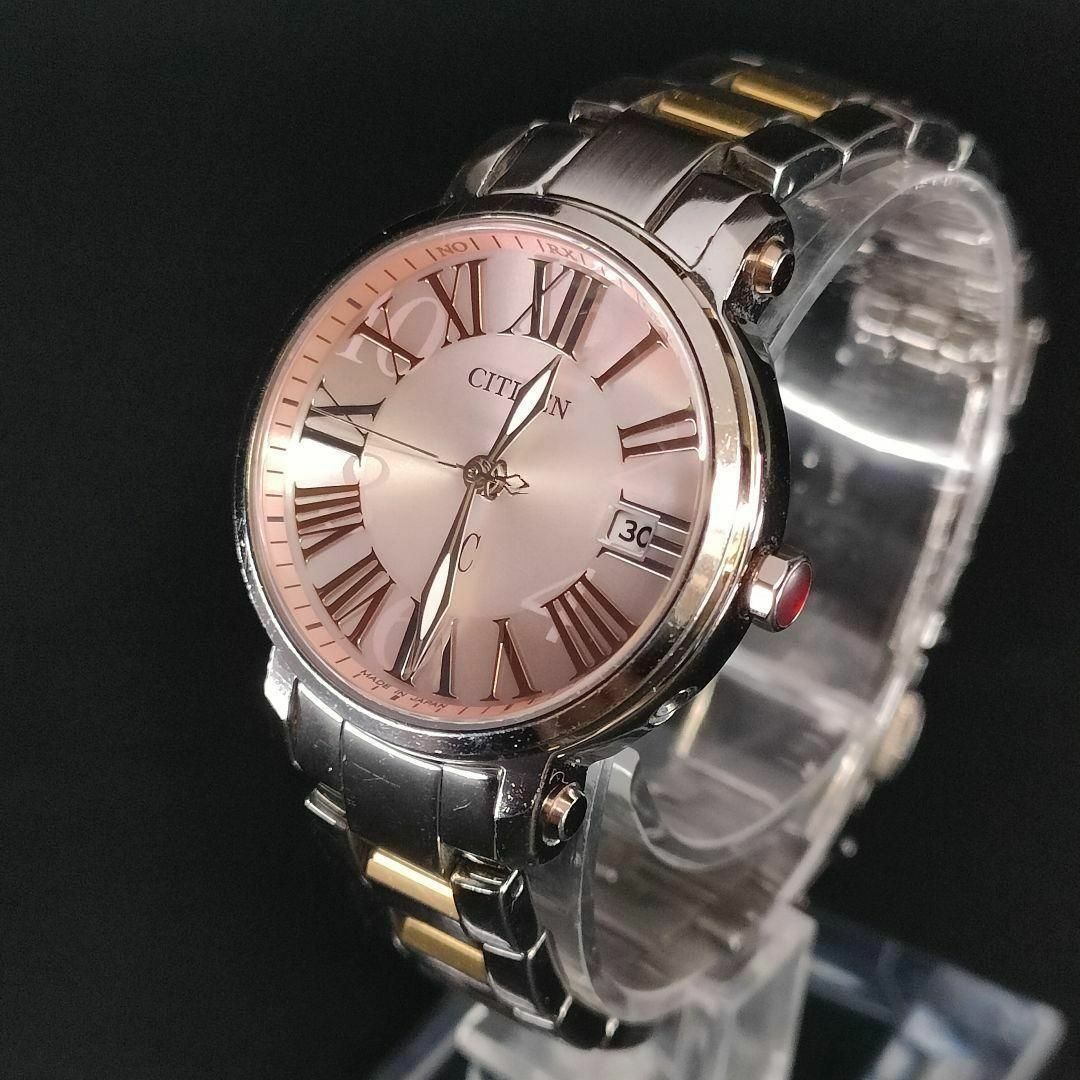 美品 CITIZEN シチズン XC ピンク ゴールド シルバー 電波ソーラー