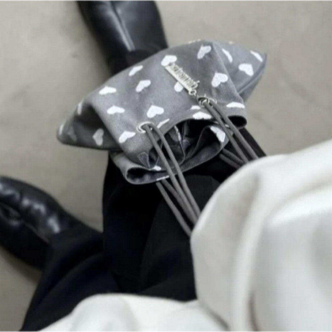 Charmant Sac シャルマントサック ハート エンブロイダリー巾着バッグ