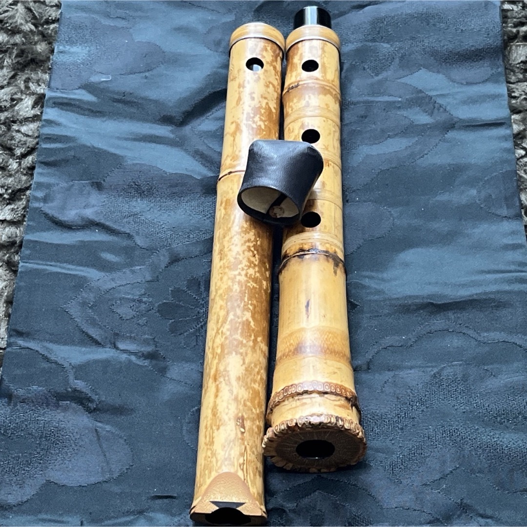 尺八 琴古流 在銘 中継ぎ緩み無し 2尺管 中継ぎ籐巻き銀