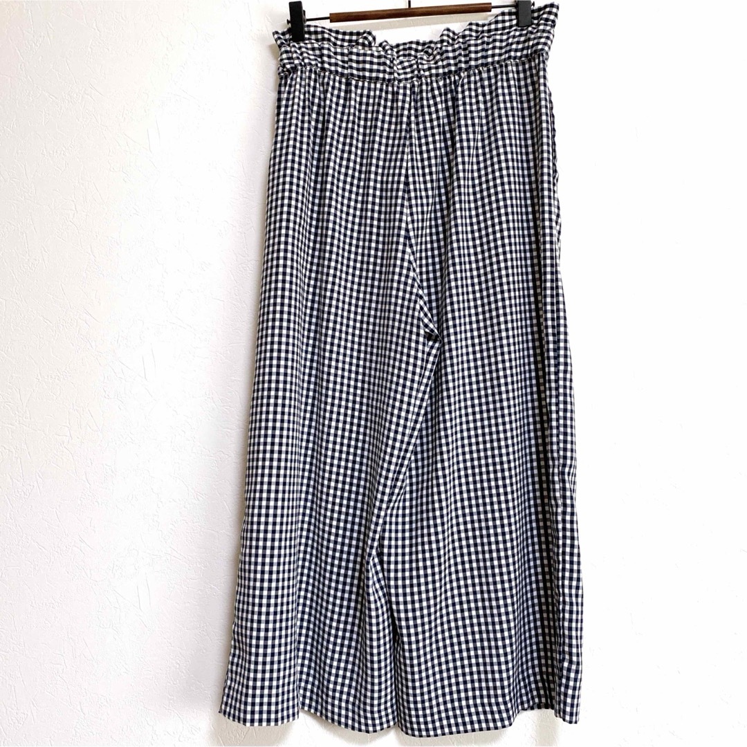 CHANEL ストライプ 七分丈 ガウチョパンツ 白 36