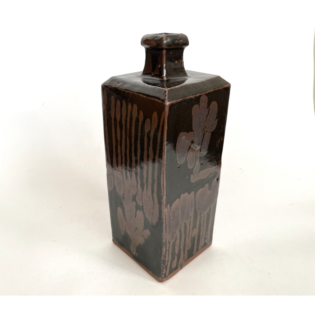 人間国宝 陶芸家 濱田庄司 浜田庄司 黒角瓶 益子焼 民藝 民芸