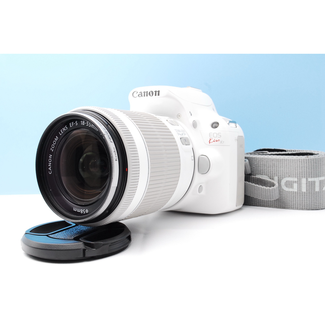 Canon Kiss X7ホワイト✨️静音AF＆手ブレ補正付きレンズセット♪