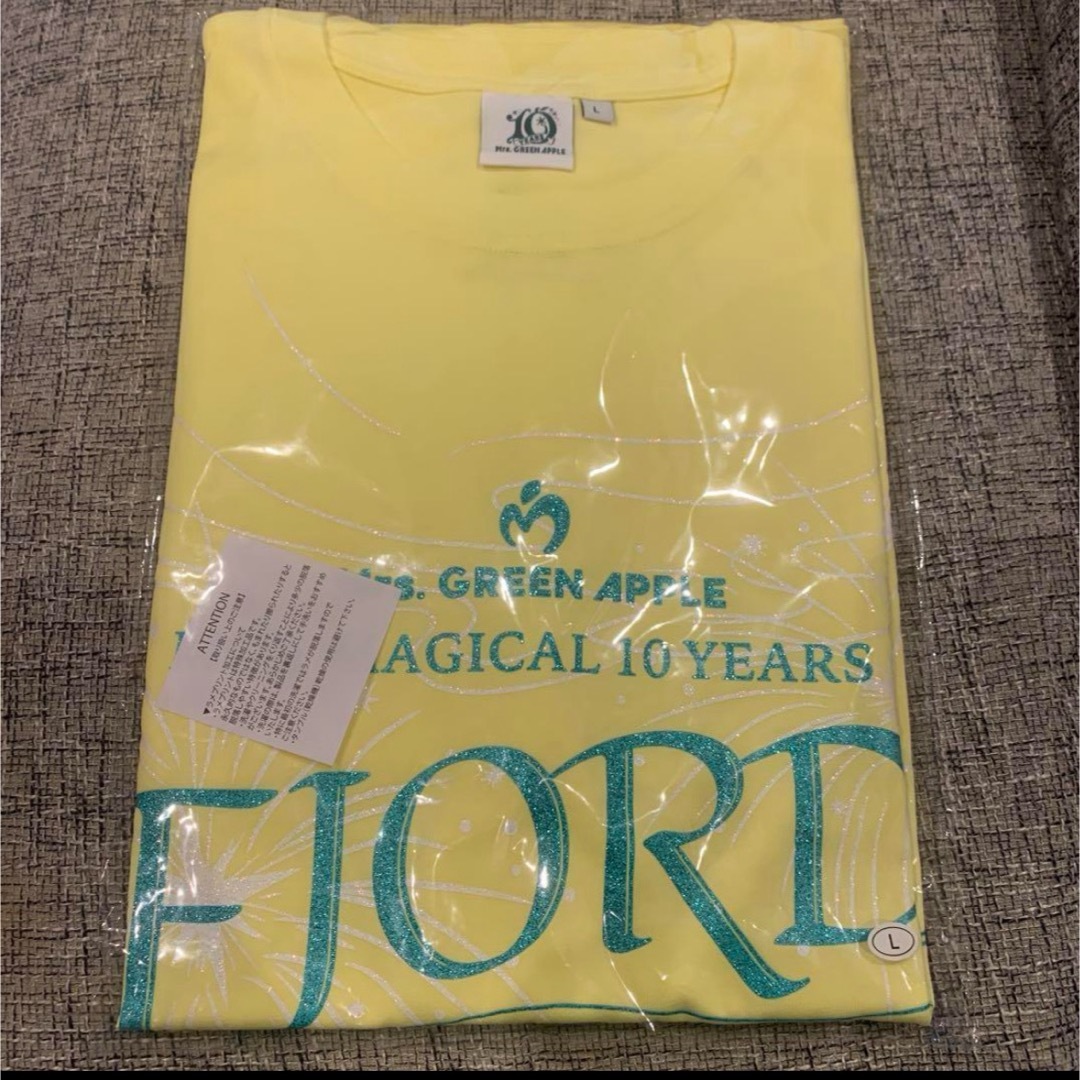 Mrs. GREEN APPLE クロップド 黄色 Tシャツ フィヨルド Mrs GREEN