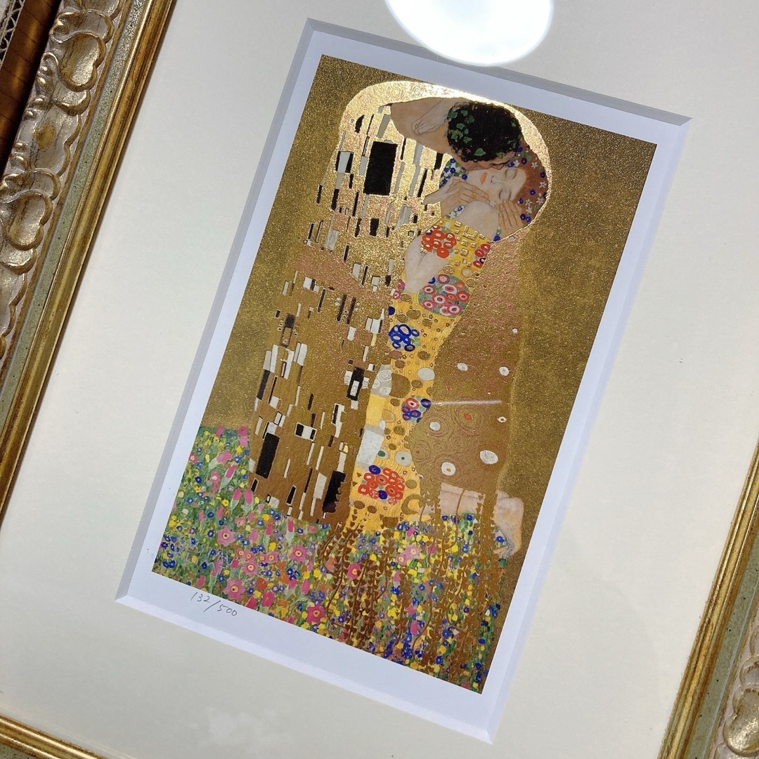 グスタフ・クリムトによる『キス』 シルクスクリーン（孔版画）