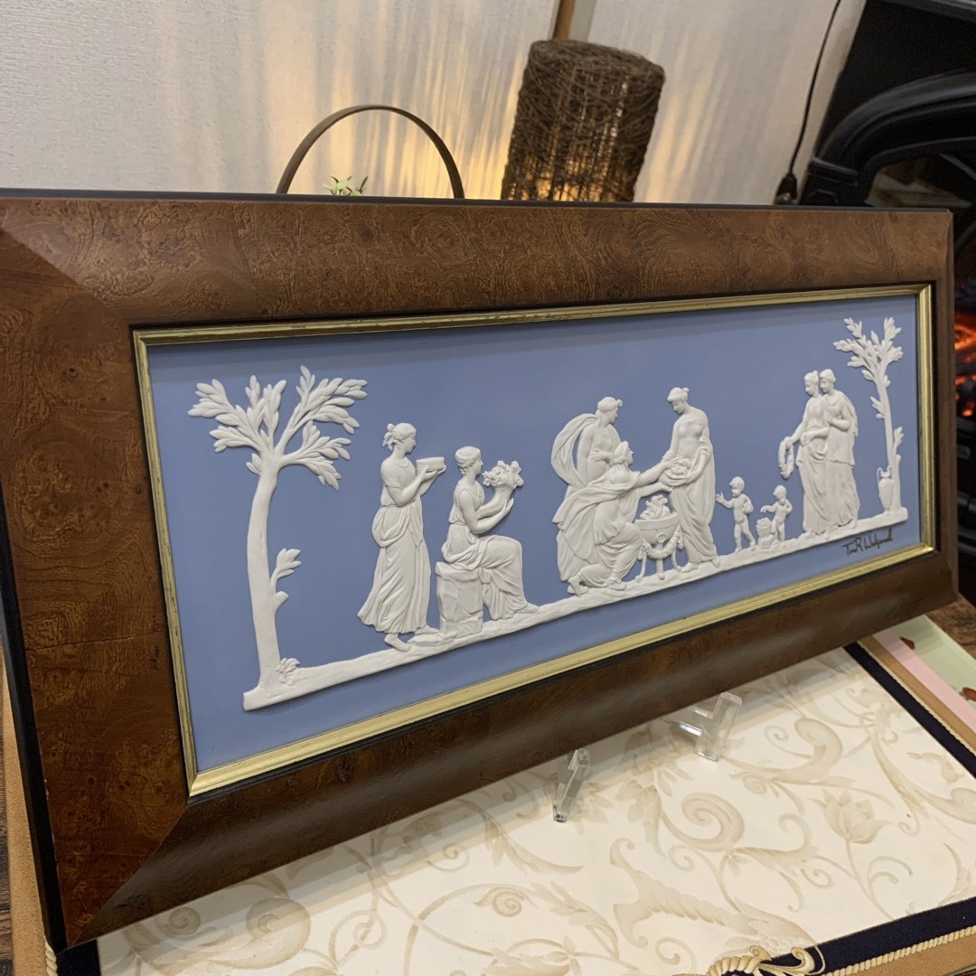 ウェッジウッド プラーク ジャスパー 陶板 額 ギリシャ神話 セレネ