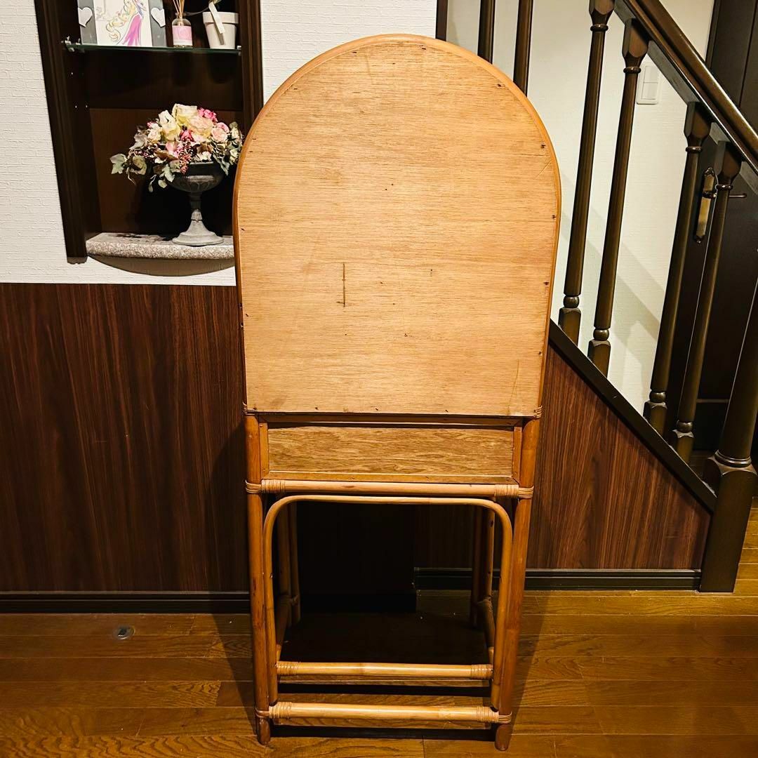 良品】ラタン ドレッサー スツールセット 鏡台 昭和レトロ 良品