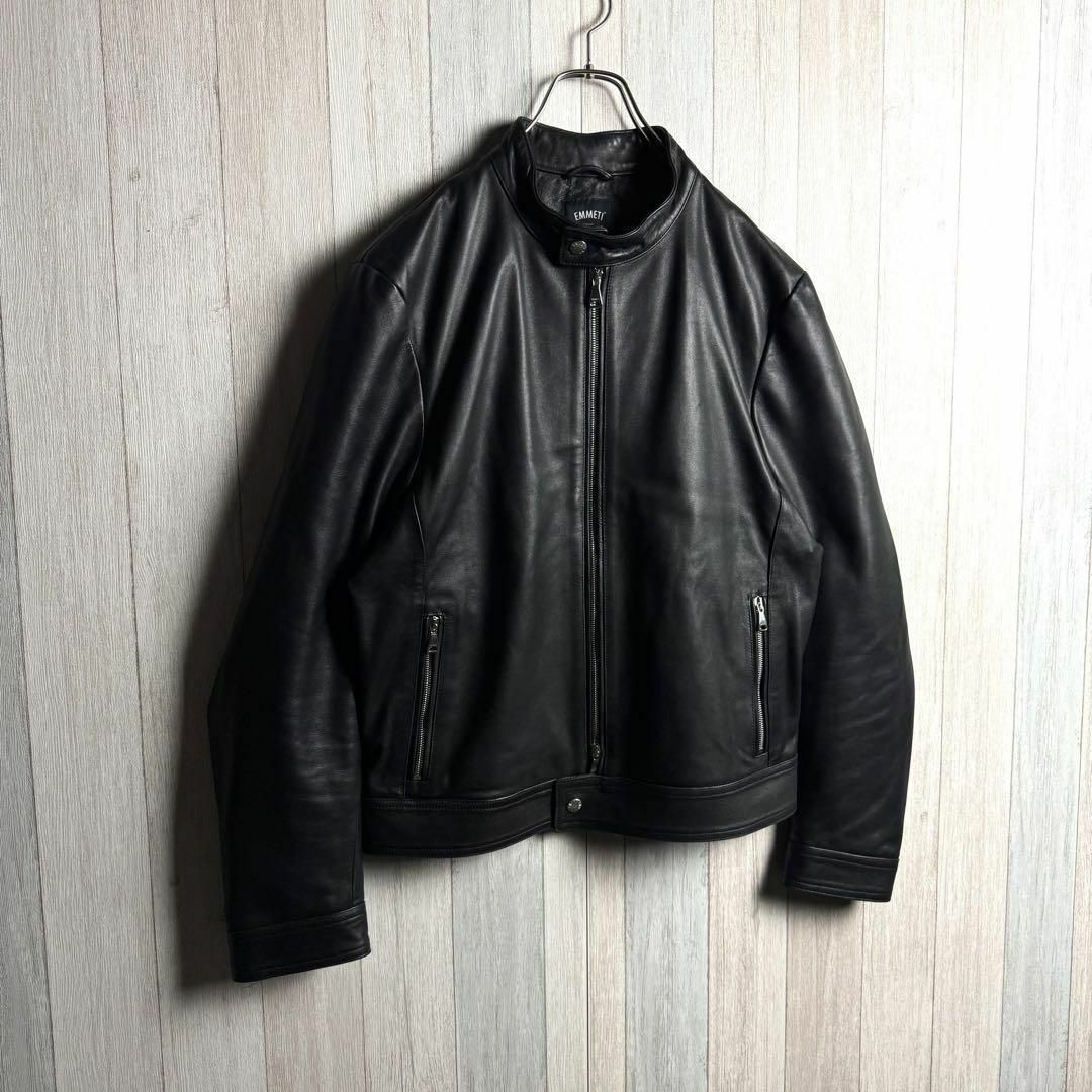 極美品◇エンメティ レザー シングルライダース ジャケット シープ