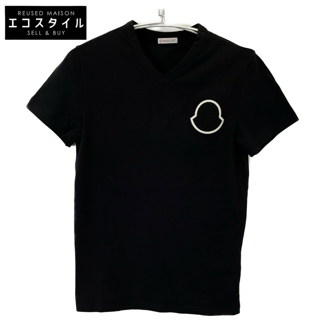 MONCLER ロゴ刺繍 ブラック Tシャツ M