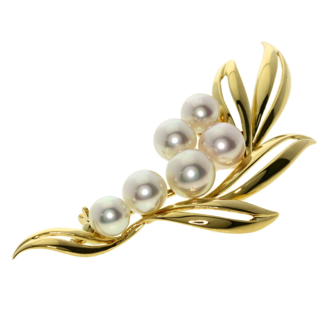 ミキモト リボン K18 パール ブローチ MIKIMOTO】【仕上済】 ミキモト