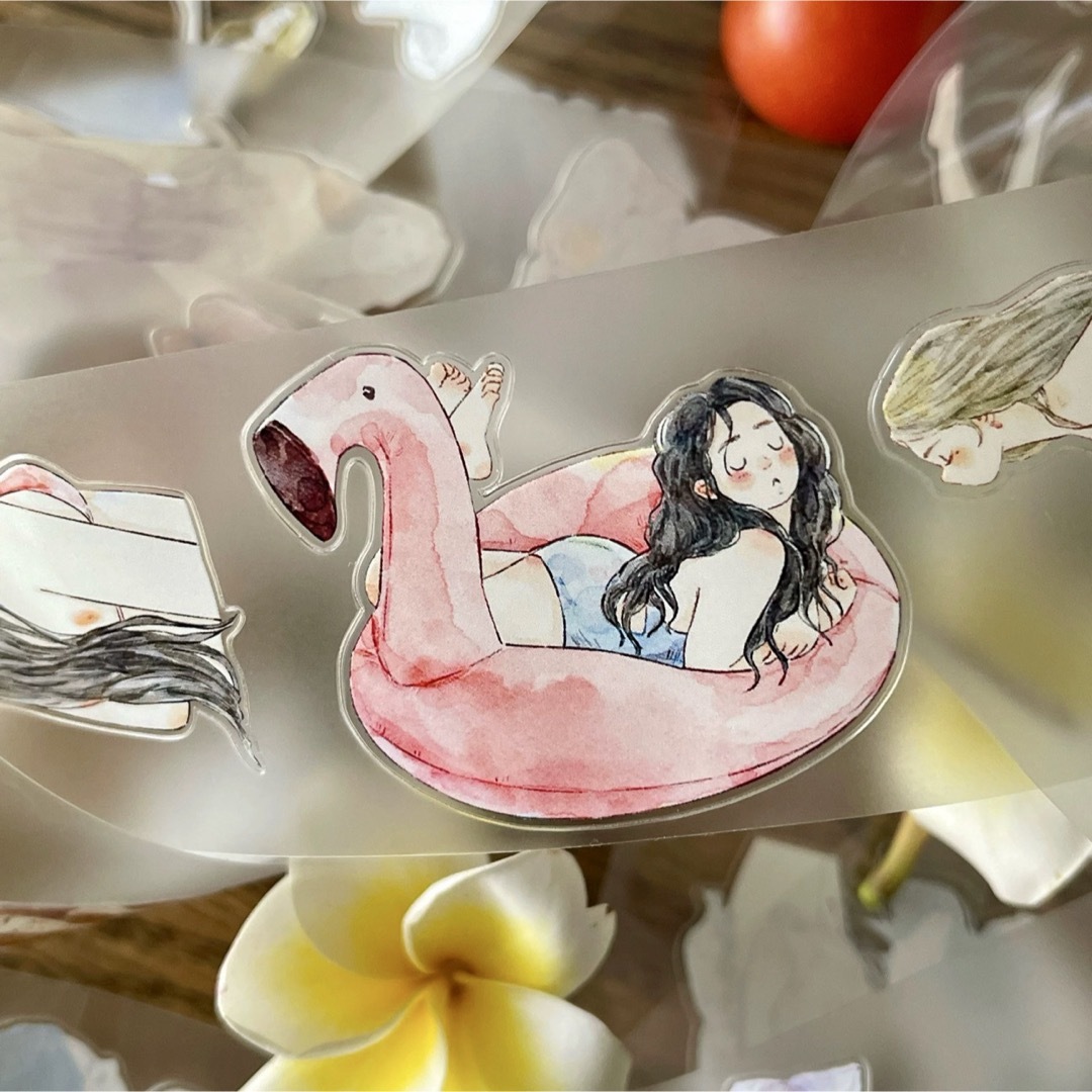 新品 DINGDING 36夏日 PET霧面型抜きタイプマスキングテープ 10m