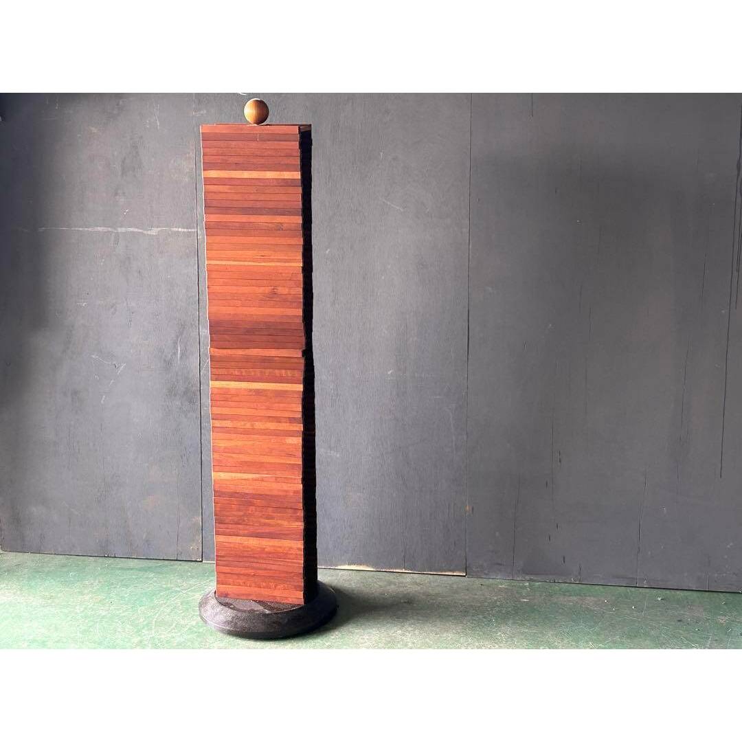 ②Jonny B 回転式CDラックコレクションケースウォールナットRZ