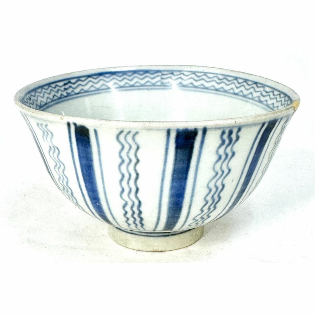 時代物 古染付 古茶碗 呉須 青花 ウブ品 入手困難 骨董 中国 WWTT384