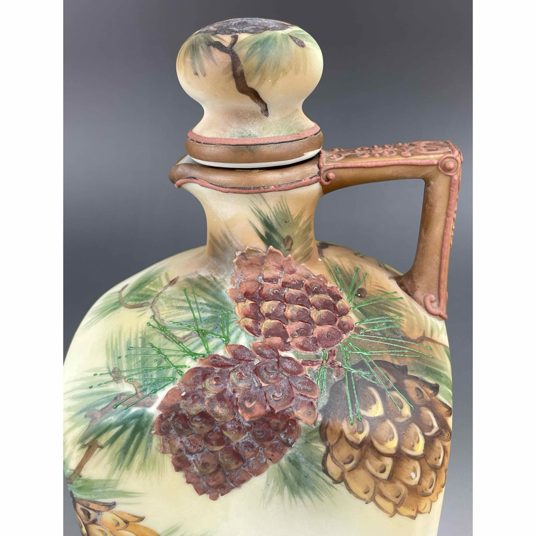 オールドノリタケ 松ぼっくり紋ウィスキージャグ モールド 盛上げ 松笠