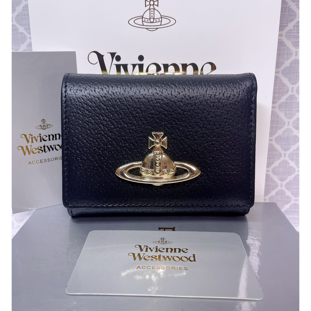 ヴィヴィアン・ウエストウッド 三つ折り財布 ブラック ユニセックス