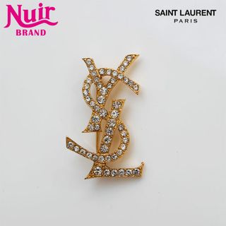 ⭐️ YSL イヴ・サンローラン ロゴ ゴールド ブローチ 極美品 イヴ