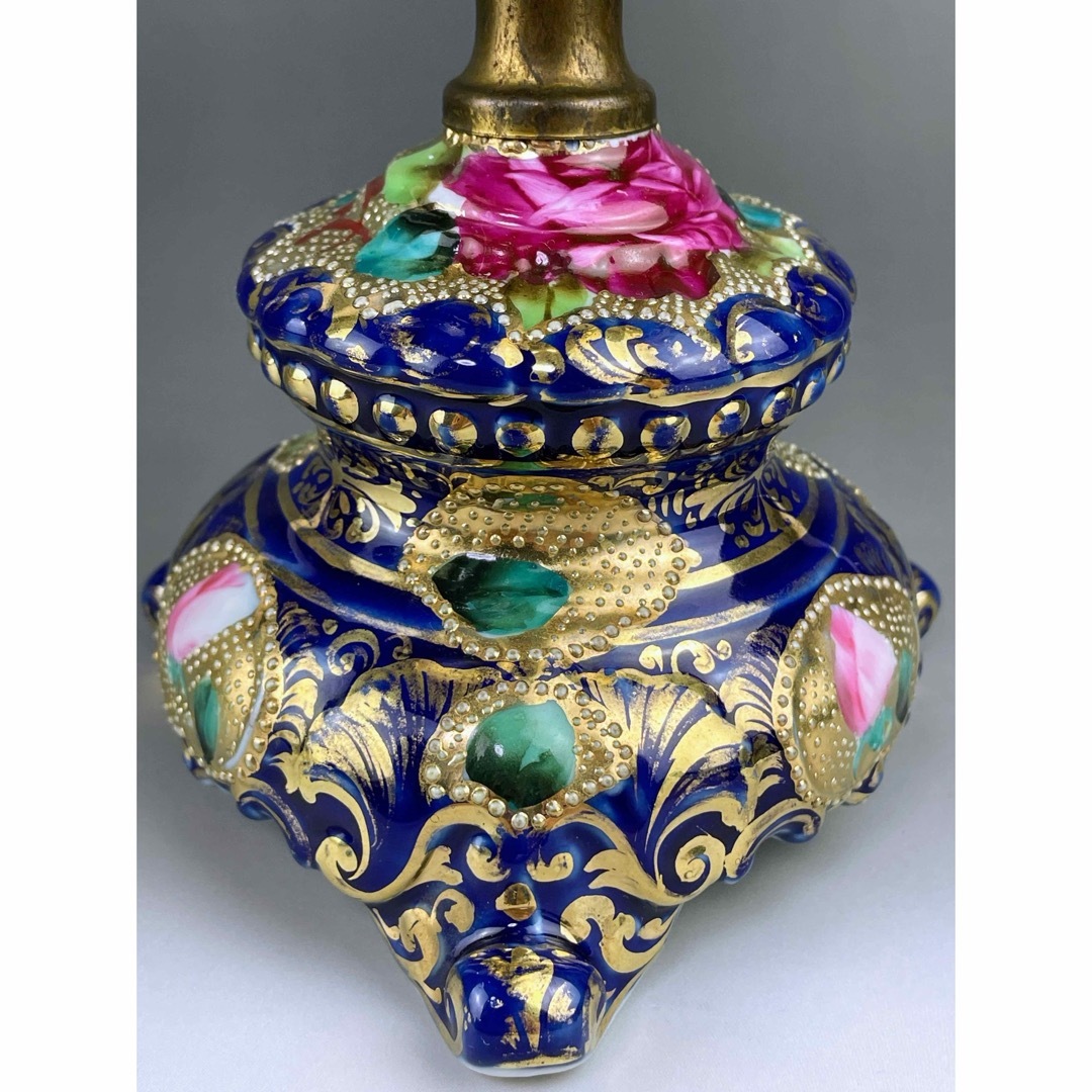 大型】オールドニッポン 31㎝ アールヌーボー 薔薇紋花瓶 フラワーベース