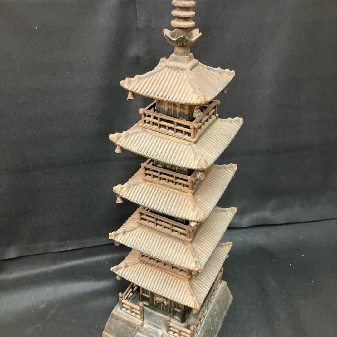鉄製 五重塔 金属工芸 置物 オブジェ ビンテージ インテリア