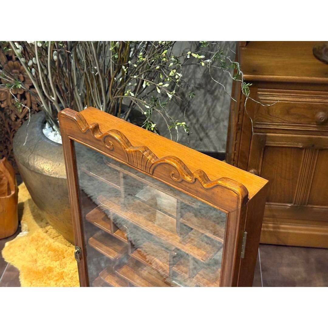 唐木 飾り棚 インテリア アンティーク ビンテージ ミラー 鏡 壁掛け SZ