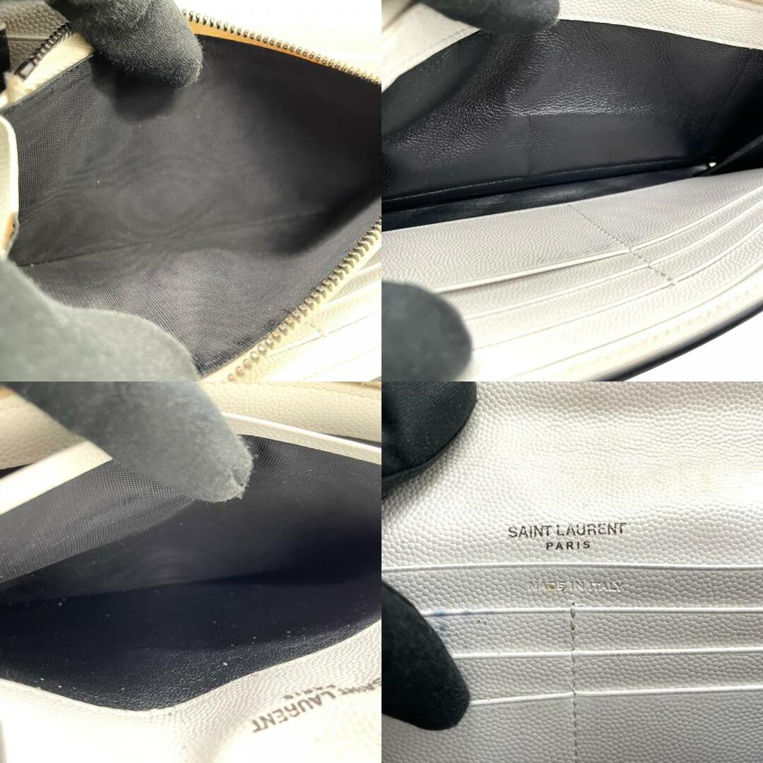 サンローランパリ イブサンローラン 長財布 Vステッチ カサンドラ