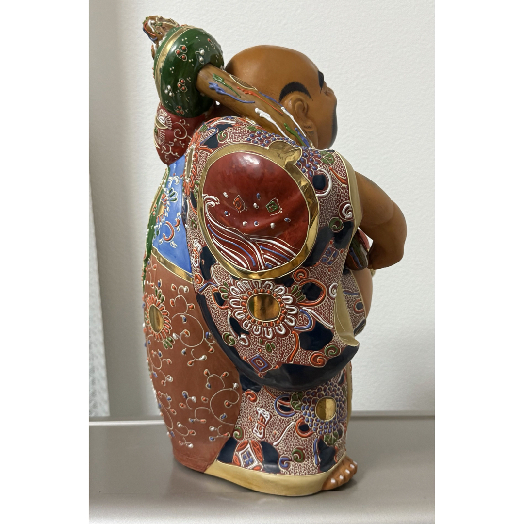 九谷八幡窯『布袋尊』／九谷焼／大型38㎝／縁起物／七福神／商売繁盛