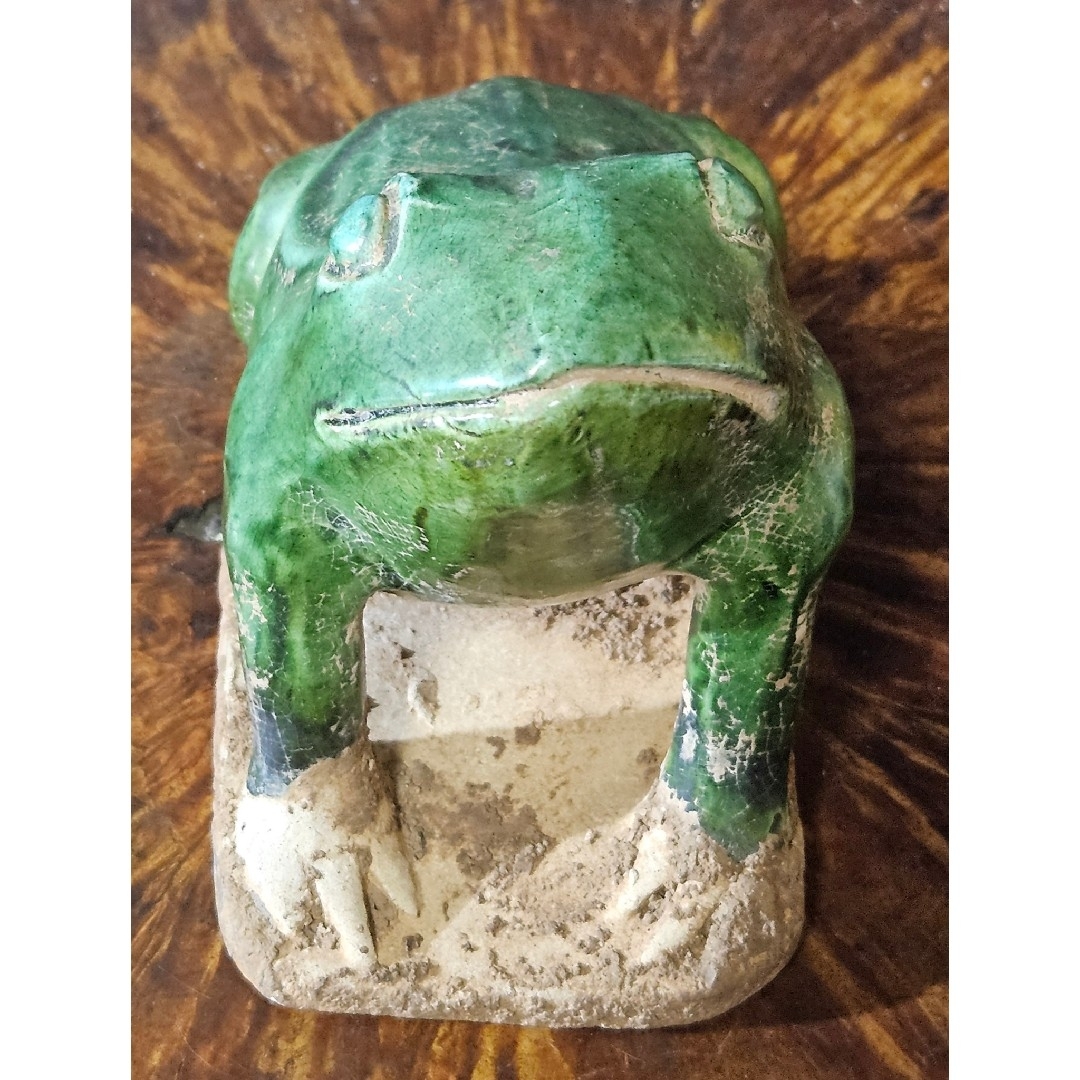 時代古作品❗】希少品❗】古代中国 漢～遼時代頃 緑釉 蛙
