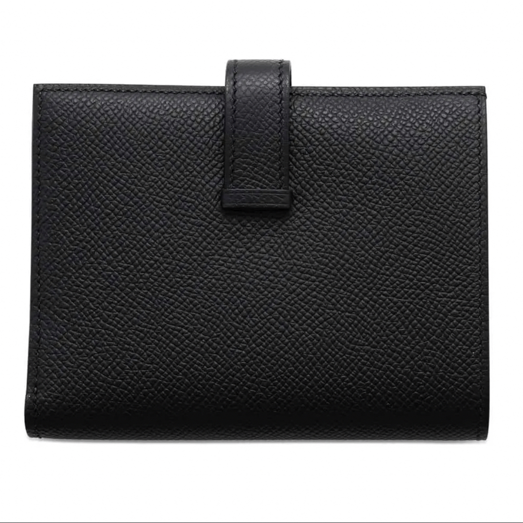 2025年K刻印エルメス 二つ折り財布ベアンコンパクトブラック/ゴールド