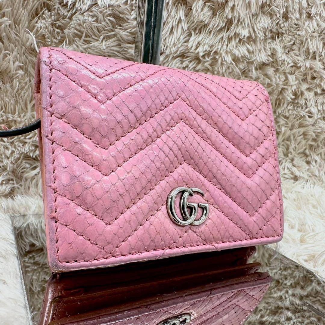 美品】 GUCCI グッチ マーモント 2つ折り 財布 割引 コンパクト