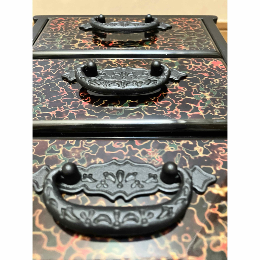 津軽塗 レトロ ミニタンス 小箪笥 3段 引き出し 小物入れ 収納 箱 卓上