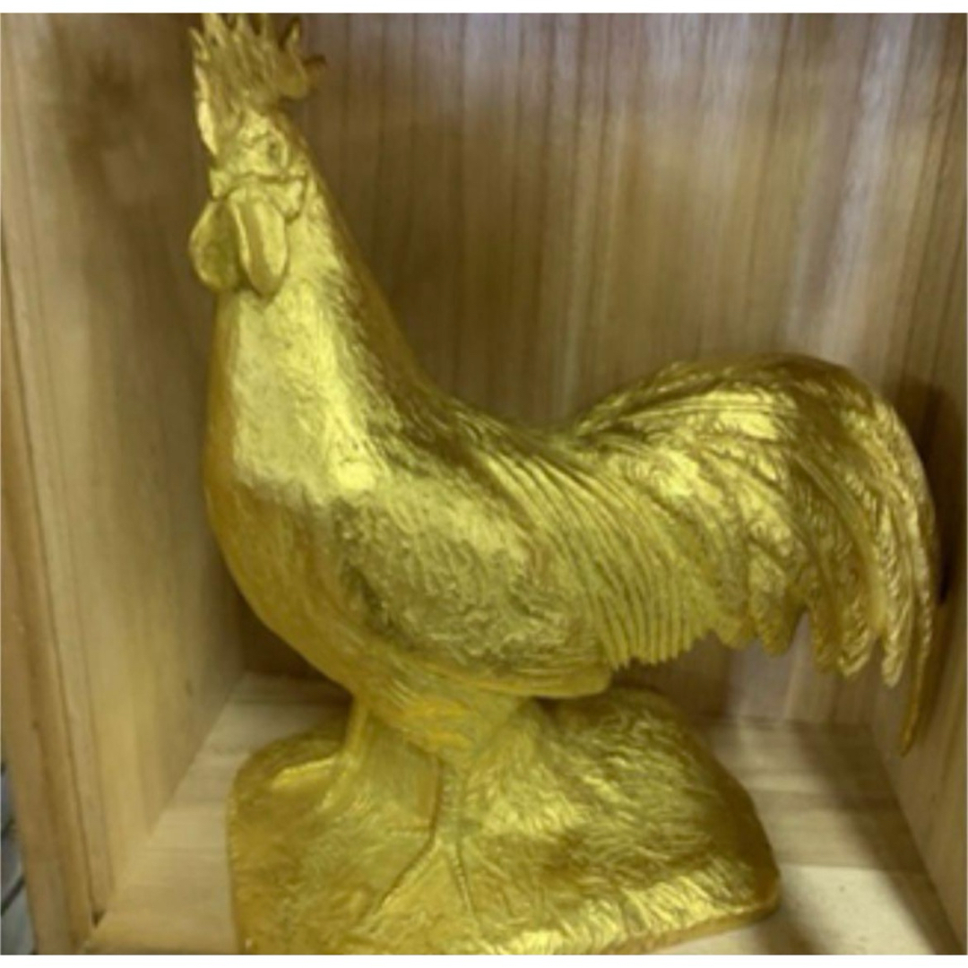 富永直樹 定価25万ブロンズ製 金箔仕上げ 御神鷄 ひとみ桐箱付