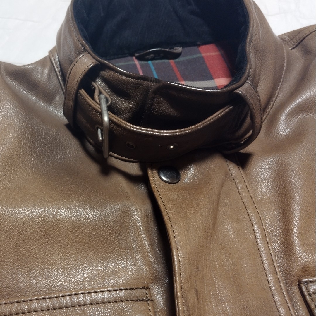 A.J.S 英国ライダースジャケット レザージャケットブラウン イギリス 茶色