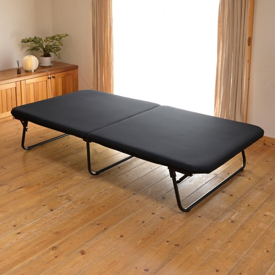 山善(YAMAZEN) 折りたたみベッド【完成品】シングル 耐荷重200kgマッ