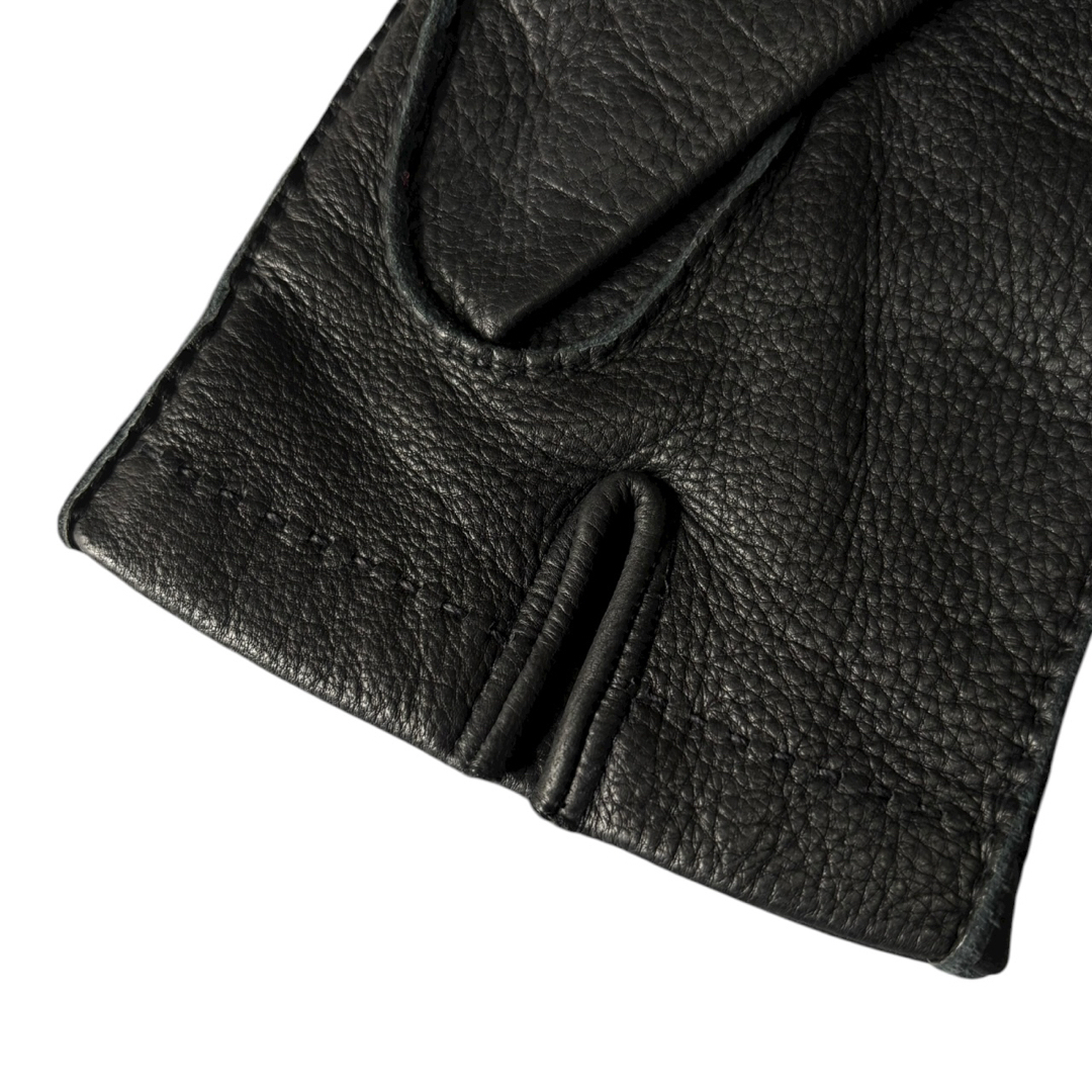 PRADA カシミヤ×レザー グローブ ブラック