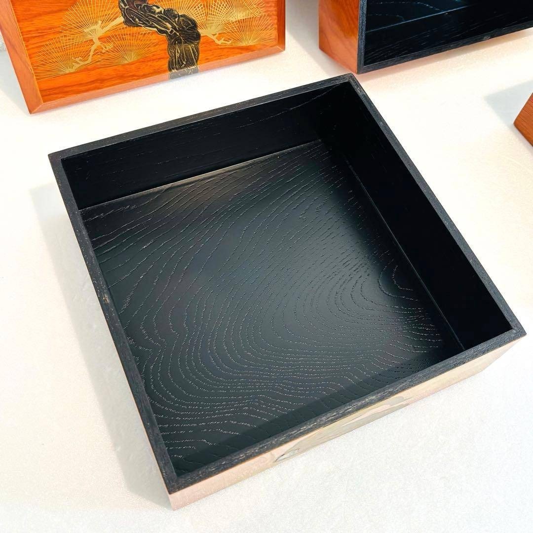 ⭐️ 天然木漆器 松鶴蒔絵 三段重 美品 ⭐️