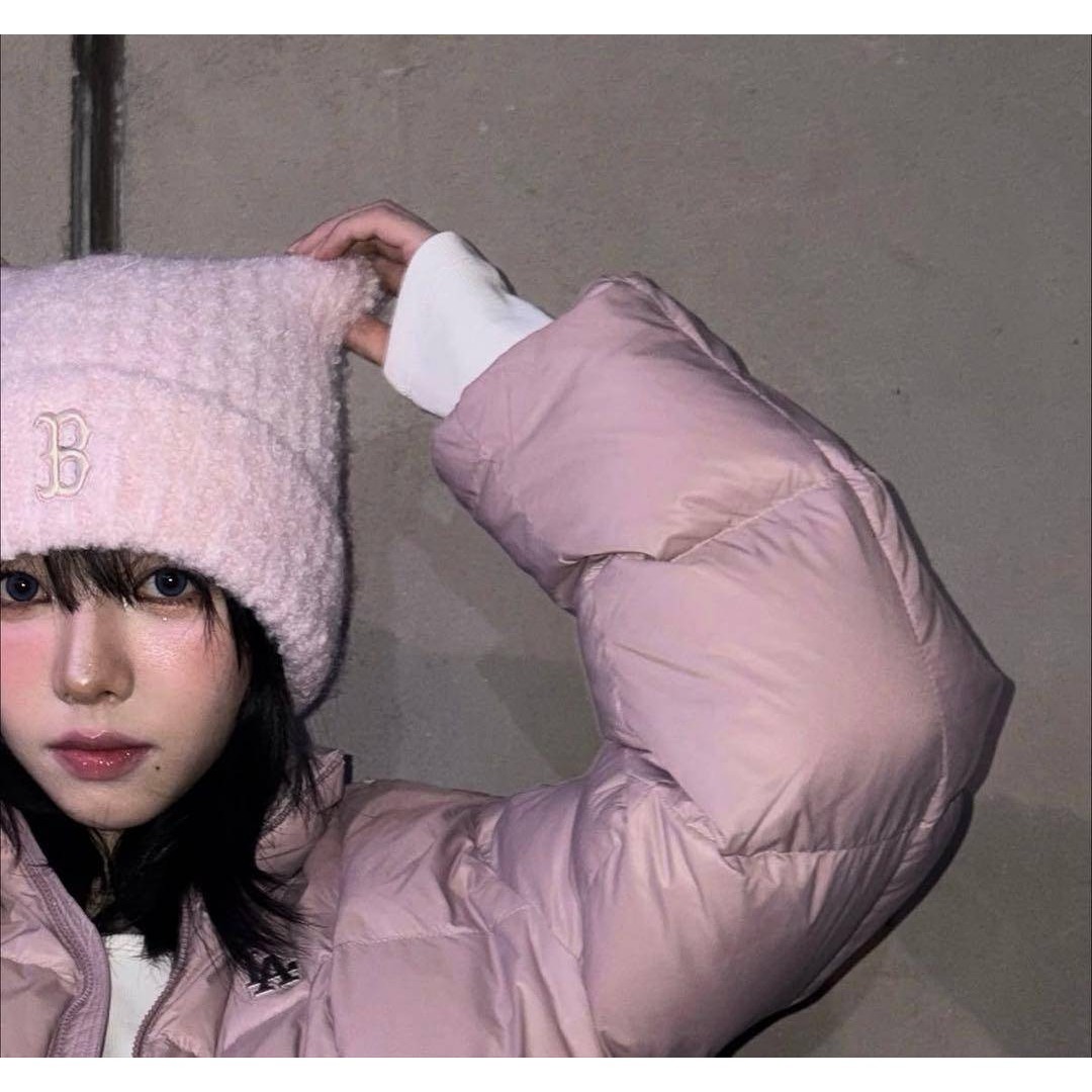 MLB - 【MLB korea】カリナ着用＊ピンク＊猫耳ニット帽＊韓国限定