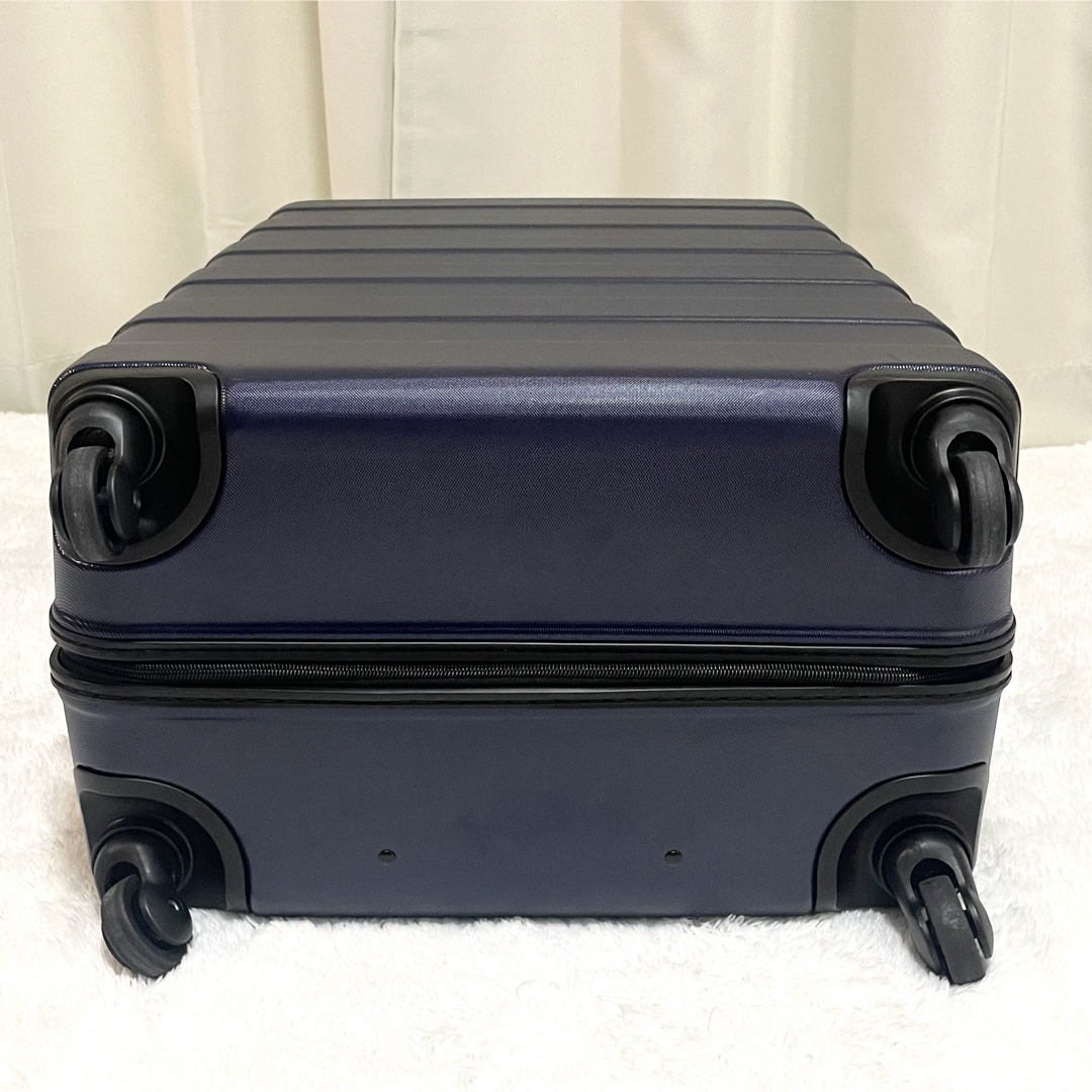 美品】無印良品 キャリーケース 85L 4輪 ネイビー ストッパー付き 廃盤