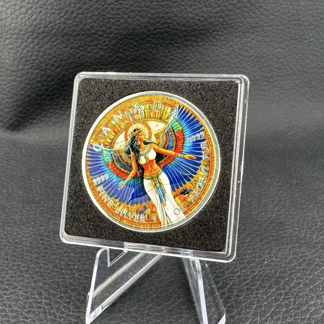 100枚限定 メイプルリーフ 銀貨 カラー 古代エジプト イシス女神 1オンス