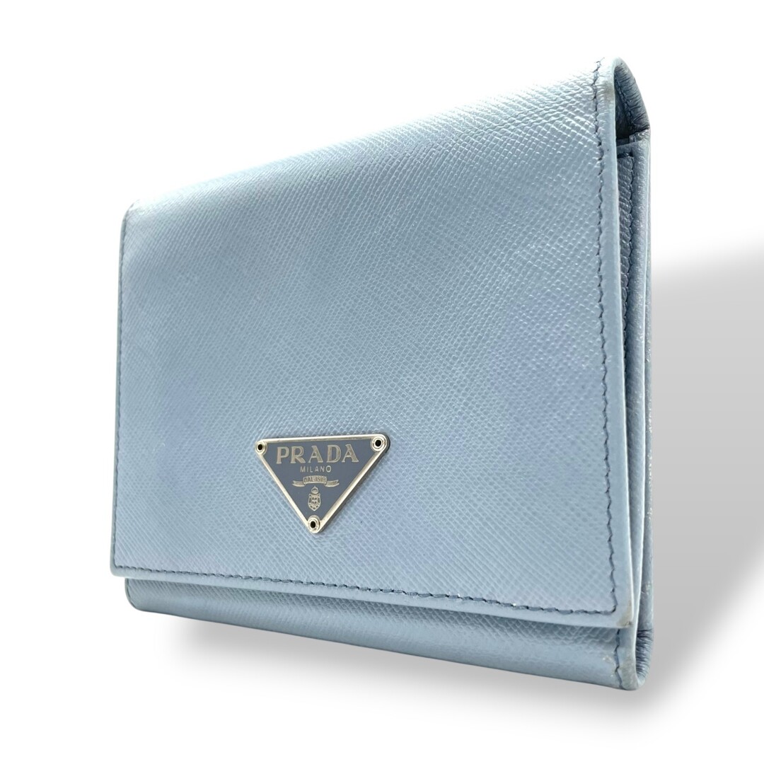 PRADA ミニ財布水色ライトブルー