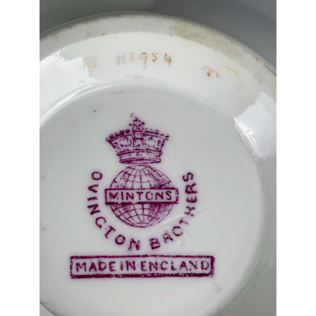 美品】オールドミントン コバルト地 金彩 ブイヨンカップ＆ソーサー 金盛り