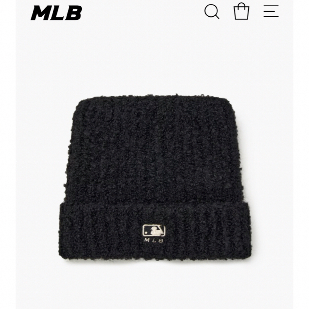 MLB - ☆新品☆ MLB 韓国限定 ビーニー もこもこ 猫耳 ブラック カリナ