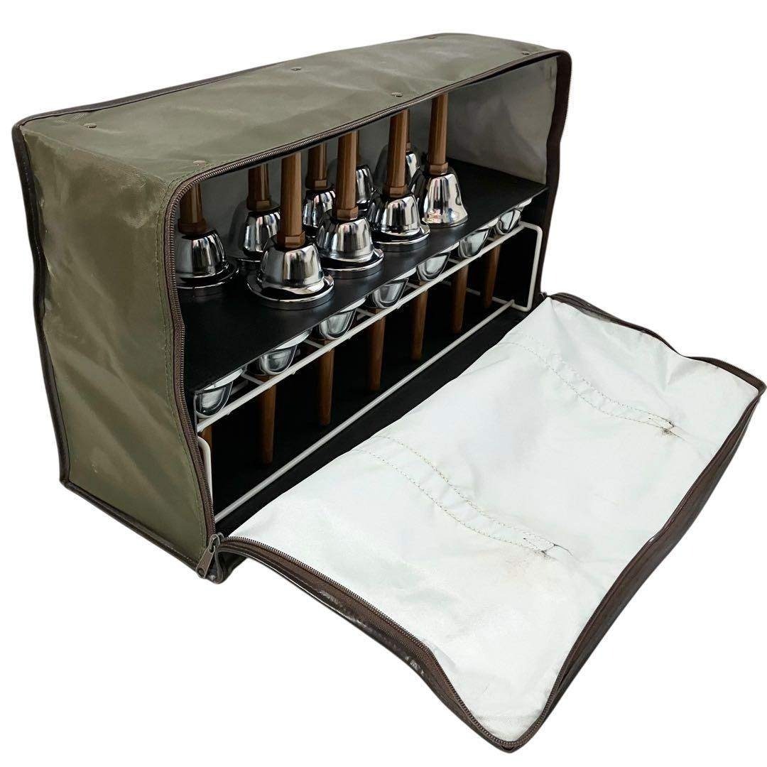 良品】 ウチダ ミュージックベル 23音 ハンドベル シルバー ケース付