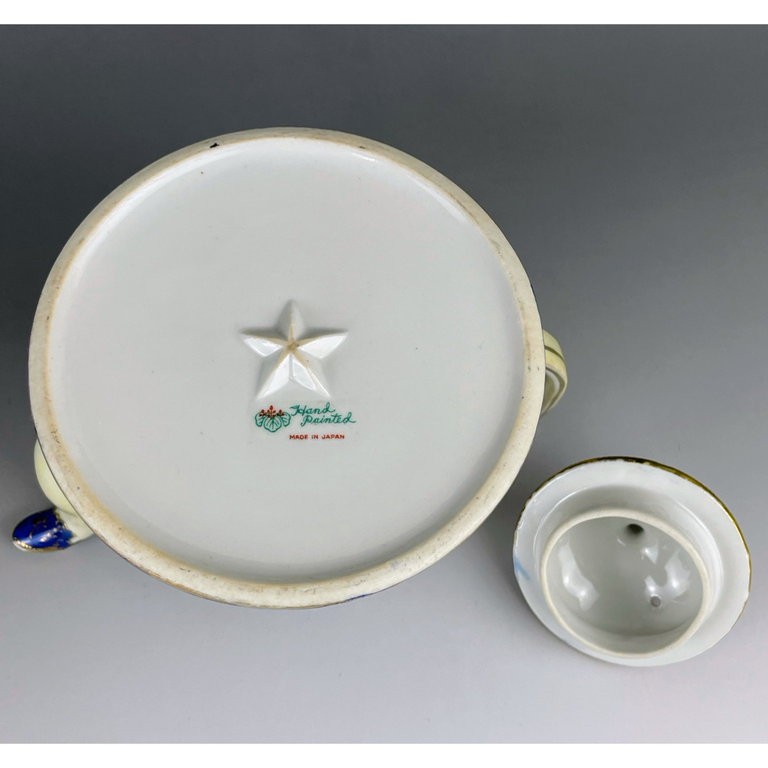 オールドニッポン カモメ 風景図 ティーポット アールヌーボー 金盛り