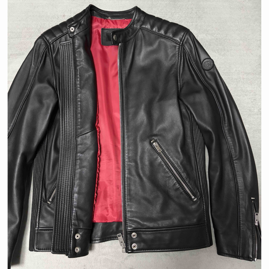 美品 ディーゼル DIESEL シングル ライダース ラムレザー 羊 M 美品