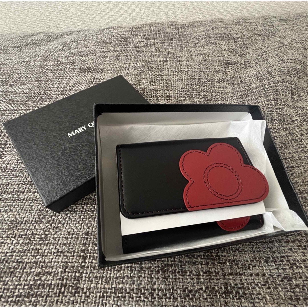 新品 MARY QUANT 牛革 ハートインサイドミニウォレット
