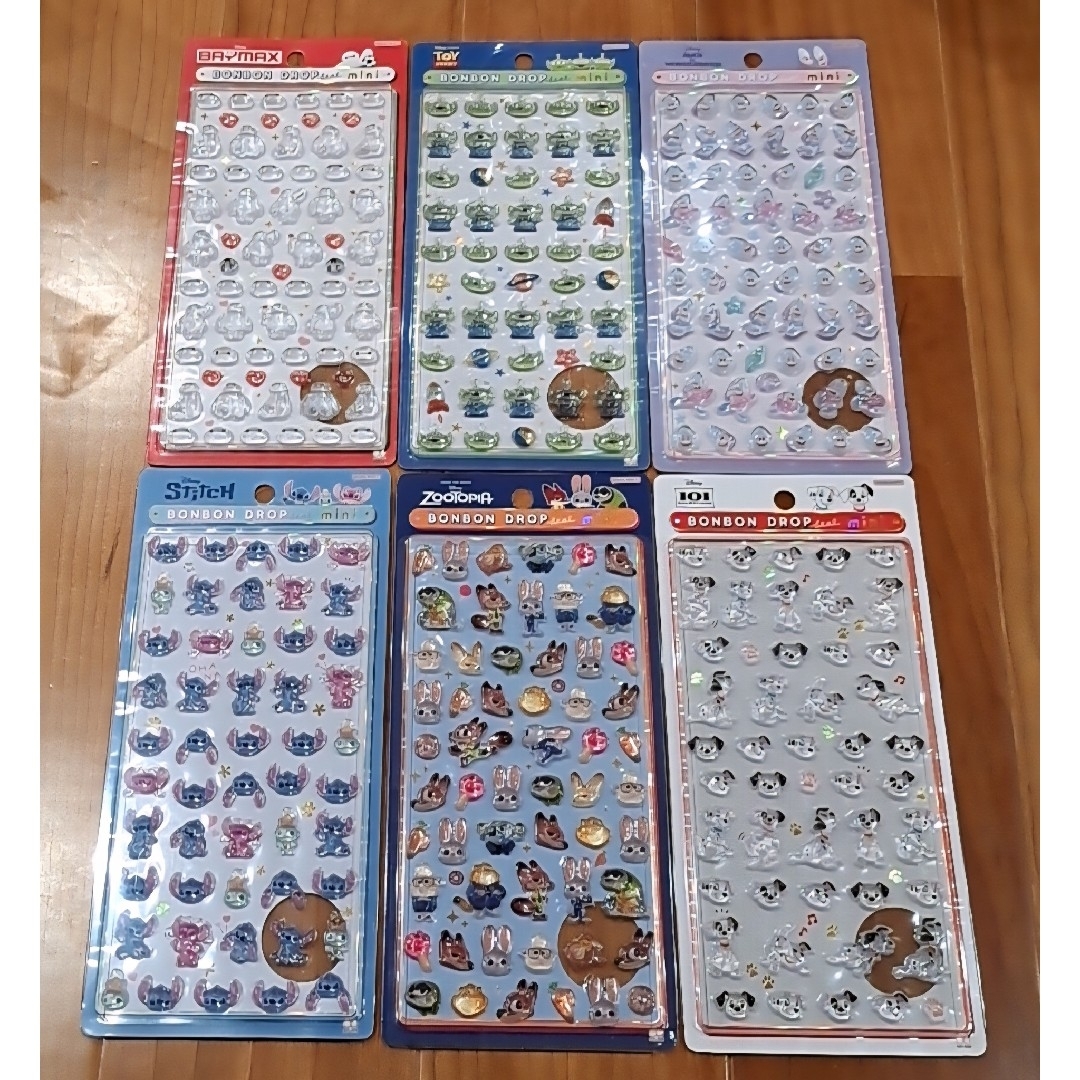Disney - 正規品 ボンボンドロップシール ミニmini ディズニー 6種類